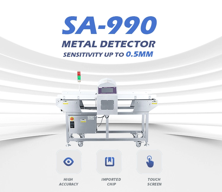 Automatic Industrial High Sensitivity Processing Conveyor Belt Tunnel Metal Detector for Food