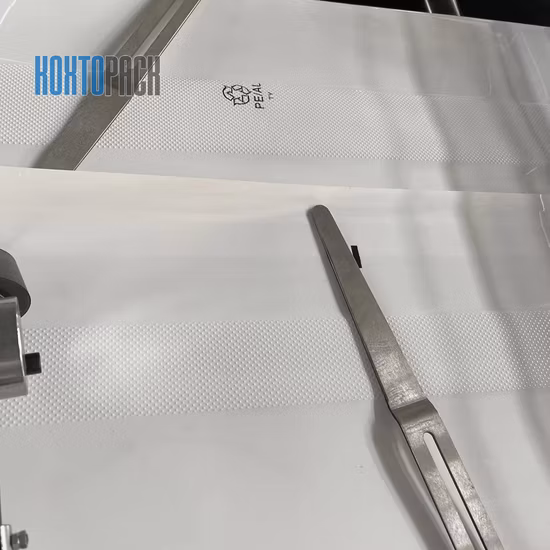 Máquina para fabricar bolsas de bolsa de alta resistencia/ligera con escudete inferior de doble capa PE PP